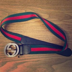 Gucci red and green belt